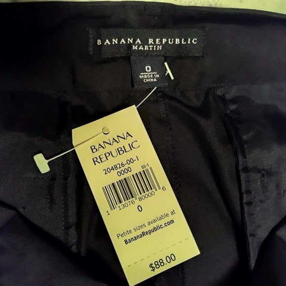 NWT SILK Banana Republic Martin Pant, Black, Sz 0 - Picture 7 of 14